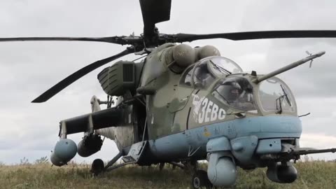 Russian helicopter crews working