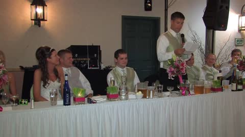 Brother of the bride delivers hilarious wedding toast