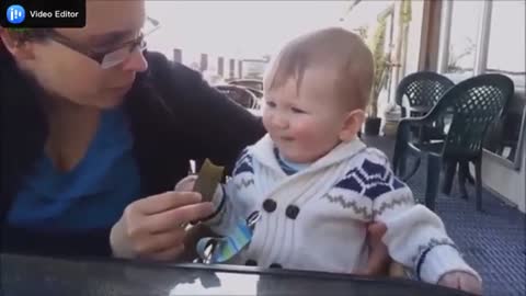 Cute baby reaction adorable