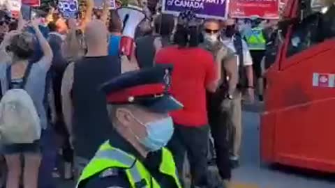 Trudeau is greeted by another angry crowd in Newmarket, ON