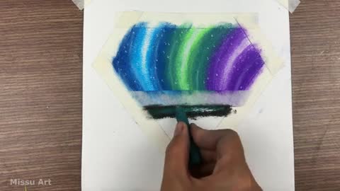 Oil pastel drawing for beginners / Bird Migration with oil pastels
