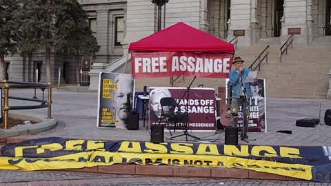 Mike Chappelle performs "Mowing the Lawn in Gaza" at Day X Denver - Free Julian Assange