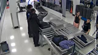 CCTV shows US airport staff allegedly steal from bags