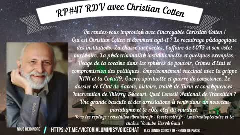 Christian Cotten répond sur Radio Pléiades à de multiples questions trop actuelles. Lundi 3 oct. 22