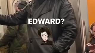 Edward guy in black leather jacket black hair