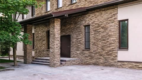 Best Decoration façade of A private House with artificial stone.