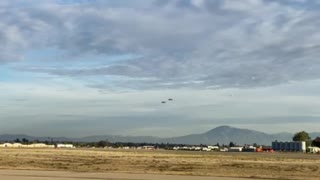 Two F35’s doing a formation missed approach in Bakersfield