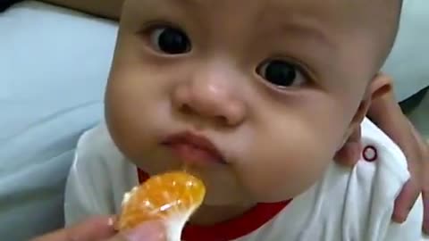 Cute Baby Tries Lemon for the First Time