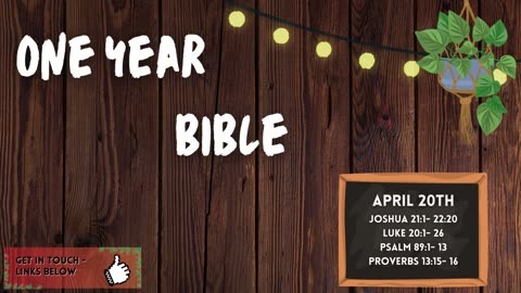 Read the Bible in One Year (NLT) | April 20th