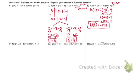 Function notation part 2