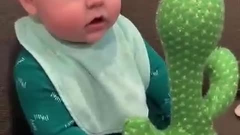 Baby Reaction Dancing Cuctus Video #Shorts