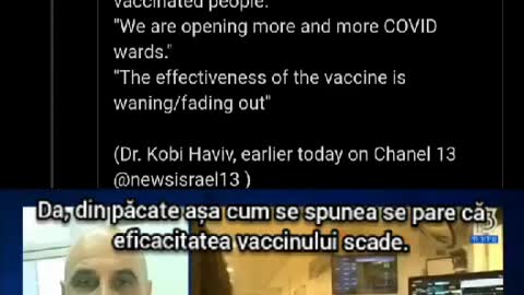 Israel: 95% din cazurile grave de Covid sunt persoane vaccinate