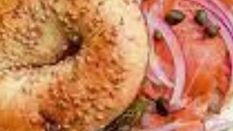 Lox Begals and Cream Cheese | Breakfast Cuisine | Smoked Salmon | New York-Style Bagel