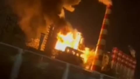 Massive Oil Depot Burning in Krasnodar