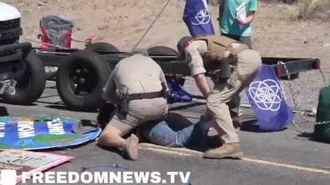 Nevada Rangers ram through climate protest blockade after group shut down BURNING MAN 🤣
