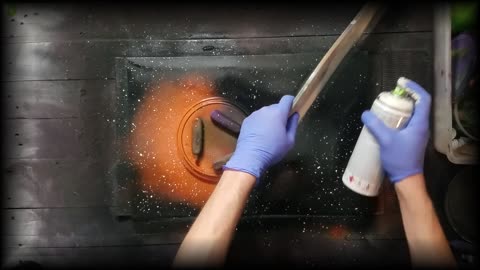 Orange Planet - Spray Paint Art - ASMR - Short