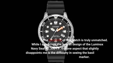 Skim Feedback: Luminox Navy Seal XS.3501.F Mens Watch 45mm - Dive Watch in Black Date Function...