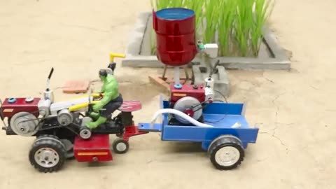 tractor making mini water pump with water tanker science project water pum Diy Tractor