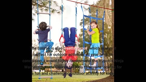 Watch Compete Review: Hyponix Ninja Warrior Obstacle Course for Kids up to 880 Lbs - 50 ft - 10...