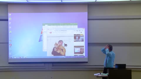 Maths professor fixes screen (April fool's prank) very funny clip