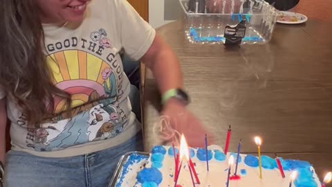 Trick Candles Light Up Woman's Hair