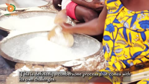 HE PROCESS OF MAKING "GARI" FROM CASSAVA IN "OKOTOKROM" A SMALL TOWN IN GHANA