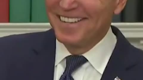 Delirious Joe Biden Laughs and slurs his response to his pole number dropping