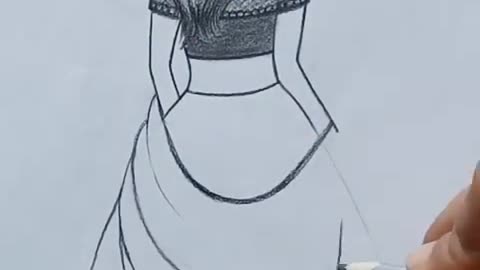 How to draw a girl with beautiful lehenga _ pencil sketch of a girl _shorts