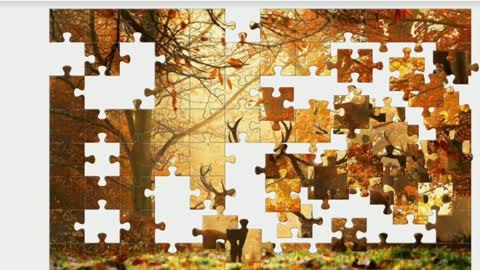 Puzzle. Deer in autumn.