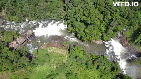 Areal Footage of Waterfalls _ Waterfall Nature Background 4K Stock Video