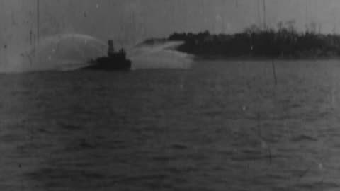 Fireboat "New Yorker" In Action (1903 Original Black & White Film)