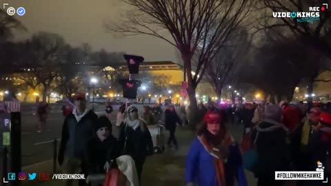 At midnight thousands have gathered in Washington D.C. to show their support for Donald Trump.