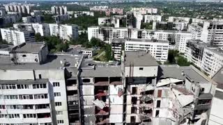 Drone footage shows destruction in Kharkiv