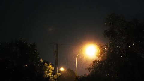 relaxing raining at night | nature sounds | Incredible footage of RAINING at Night!