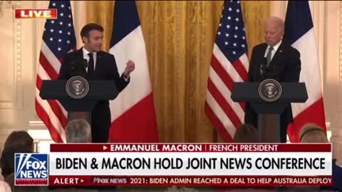 Biden hosts a joint press conference with President Emmanuel Macron of France