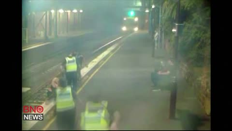 CCTV footage captures moment Australian police save woman trapped on train track