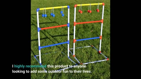 Watch Compete Review: GoSports Ladder Toss Indoor & Outdoor Game Set with 6 Soft Rubber Bolo Ba...