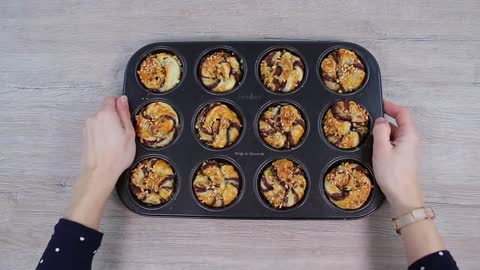 Blätterteig Muffins mit Nutella 😍 5 Minuten in den Ofen
