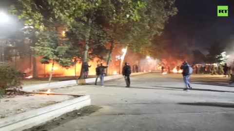 Molotov Cocktails and Fireworks Explode During Greek Clashes Nov 19, 2022