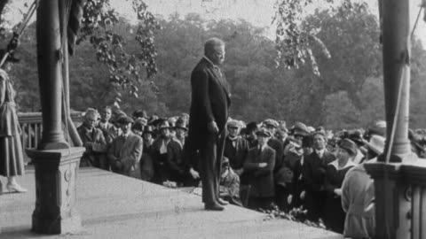 Theodore Roosevelt Speaking to Suffragettes at Sagamore Hill (1917 Original Black & White Film)