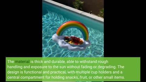 View Feedback: Jasonwell Inflatable Rainbow Cloud Drink Holder Floating Beverage Salad Fruit Se...