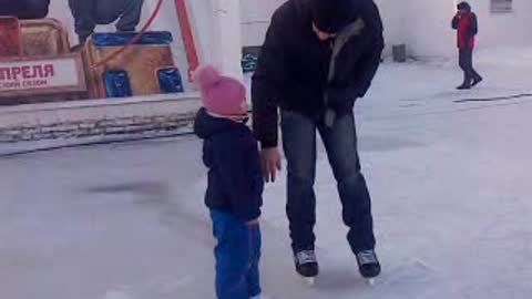 With dad at the rink