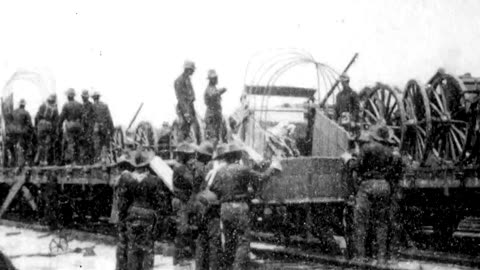 U.S. Cavalry Supplies Unloading At Tampa, Florida (1898 Original Black & White Film)