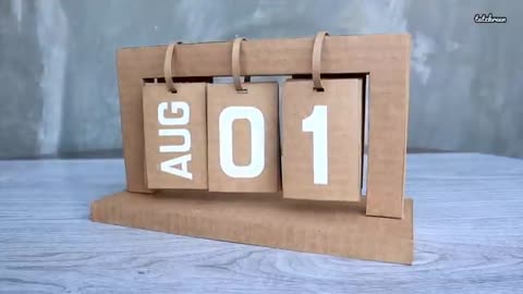 CARDBOARD DESK CALENDAR | DIY Creative Minimalist Calendar | Cardboard Craft Ideas | Arts & Crafts