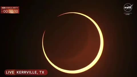 Rare 'ring of fire' solar eclipse. Sky darkens as the moon covers the sun In Kerrville, TX
