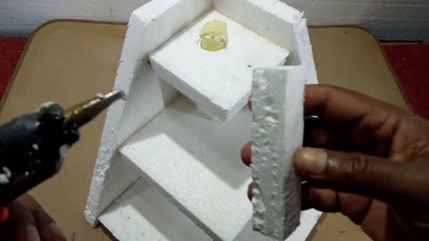 DIY Styrofoam and cement water fountain