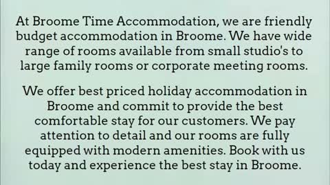 accommodation in broome cable beach