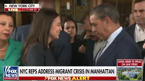 Chaotic Protest erupts in NY as they confront AOC & Democrats about the Migrants in the city