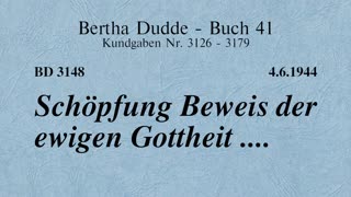 BD 3148 - SCHÖPFUNG BEWEIS DER EWIGEN GOTTHEIT ....