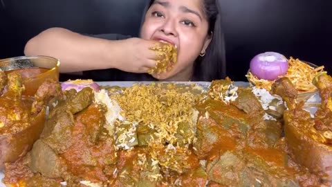 3 KG SPICY MUTTON LIVER CURRY WITH PAKISTANI CHICKEN CURRY AND LOTS OF BASMATI RICE | EATING SHOW